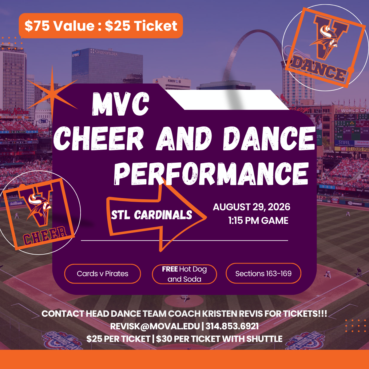 St. Louis Cardinals Tickets-Cheer/Dance Performance Before the Game!
