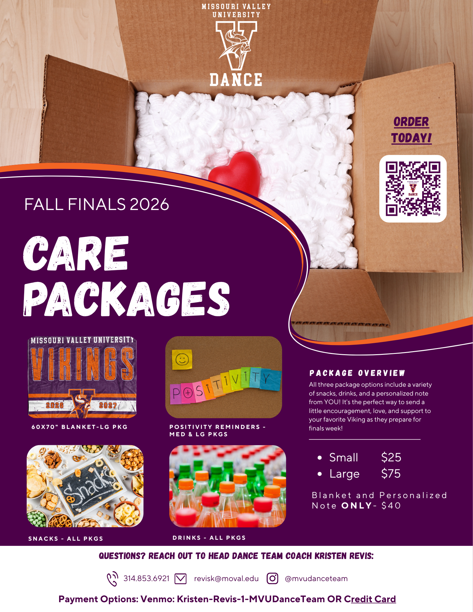 Dancing Flyers Finals Care Packages - Fall 2026 – MVC Dance Team